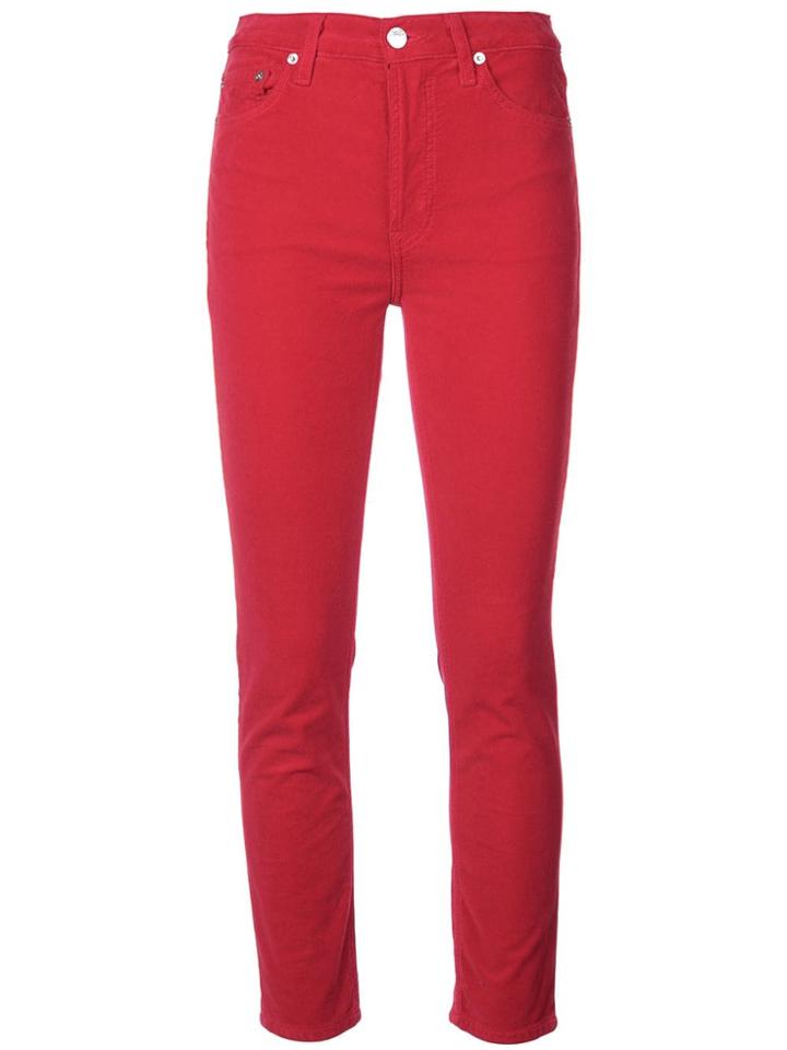 Re/done Cropped Skinny Jeans - Red