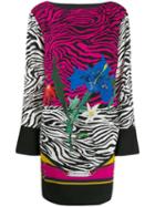 Cavalli Class Floral Animal Print Dress - Pink