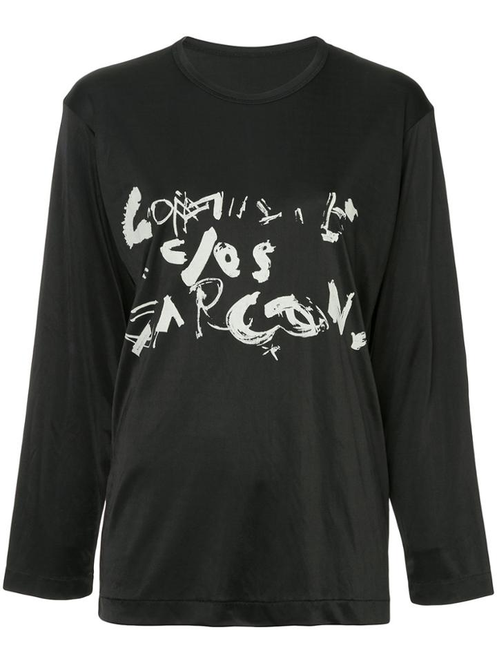 Comme Des Garçons Vintage Artistic Logo Top - Black