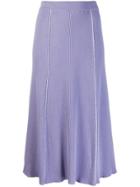 Pringle Of Scotland Panelled Knit Skirt - Purple