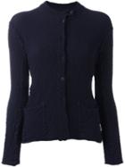 Issey Miyake Cauliflower Textured Pocket Cardigan, Women's, Blue, Cotton/polyurethane