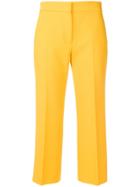 Msgm Cropped Pleated Trousers - Yellow