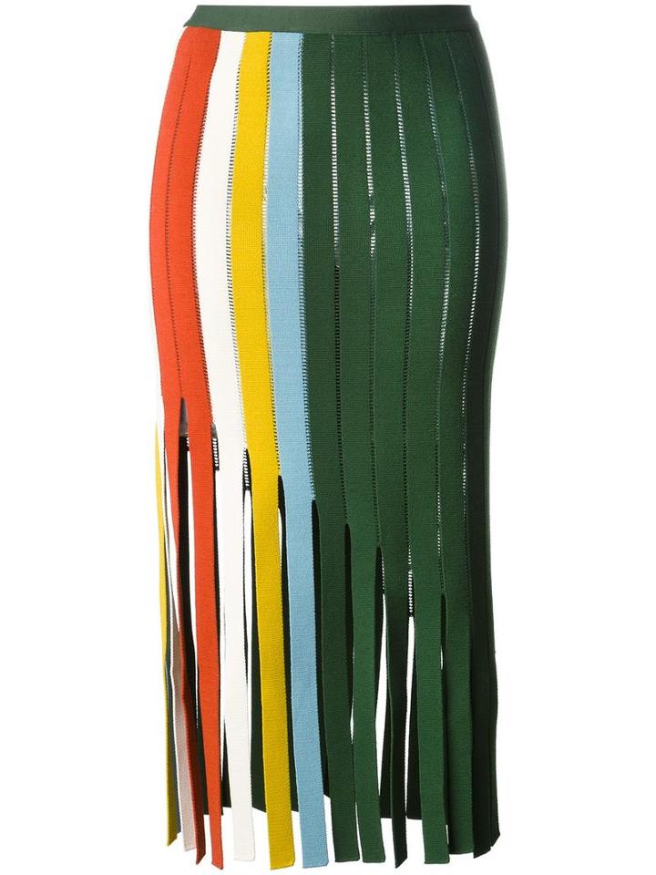 Marco De Vincenzo Cut-out Panel Skirt, Women's, Size: 42, Green, Polyester/viscose