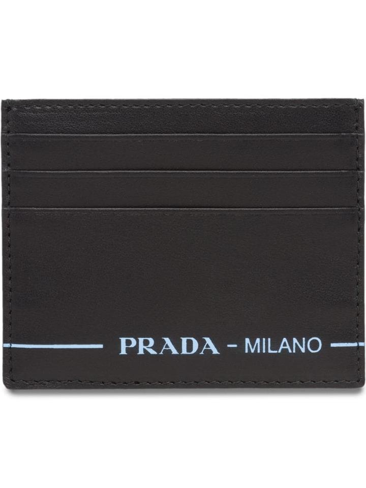 Prada Logo Credit Card Holder - Black