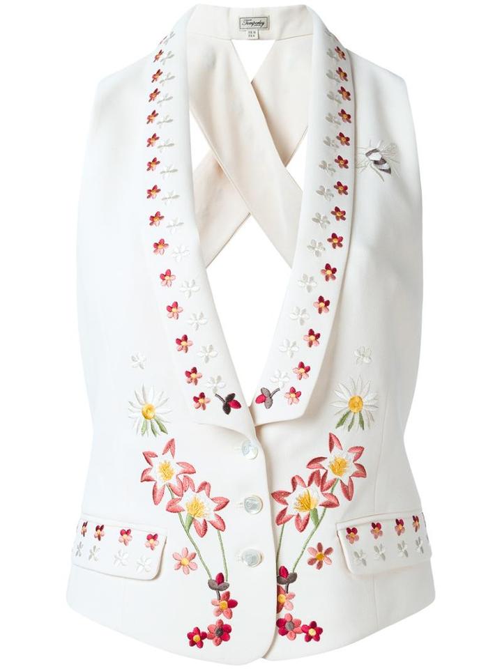 Temperley London Juniper Cross-back Waistcoat, Women's, Size: 8, White, Polyester/viscose