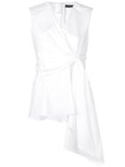 Josie Natori Tie Front Top - White