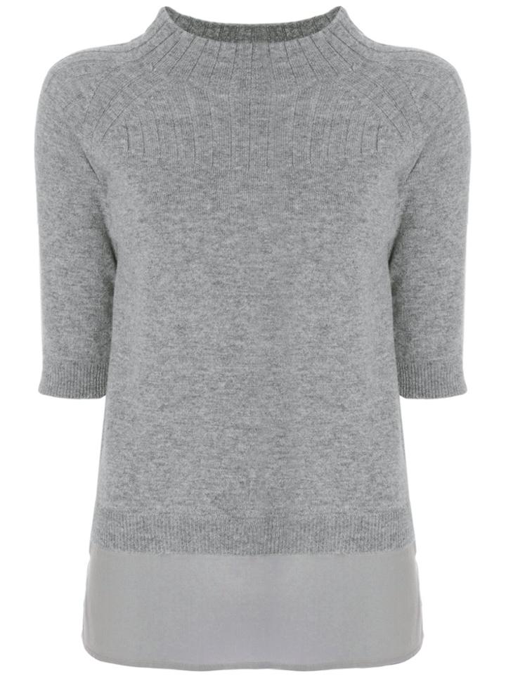 Max & Moi Slim Ribbed Jumper - Grey