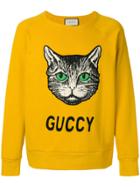 Gucci Cat Appliquéd Sweatshirt - Yellow & Orange