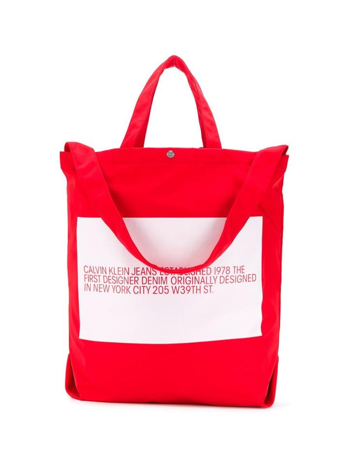 Calvin Klein Jeans Est. 1978 Est.1978 Logo Small Tote - Red