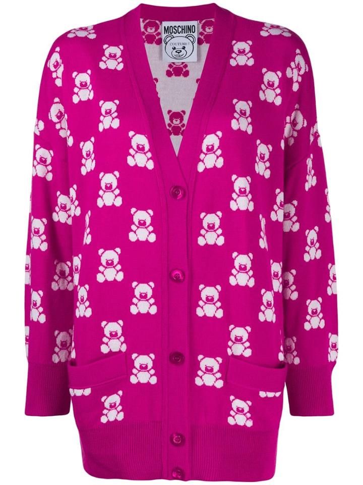 Moschino Teddy Bear Pattern Cardigan - Pink