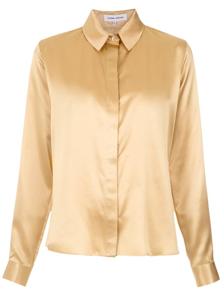Gloria Coelho Silk Classic Shirt - Nude & Neutrals