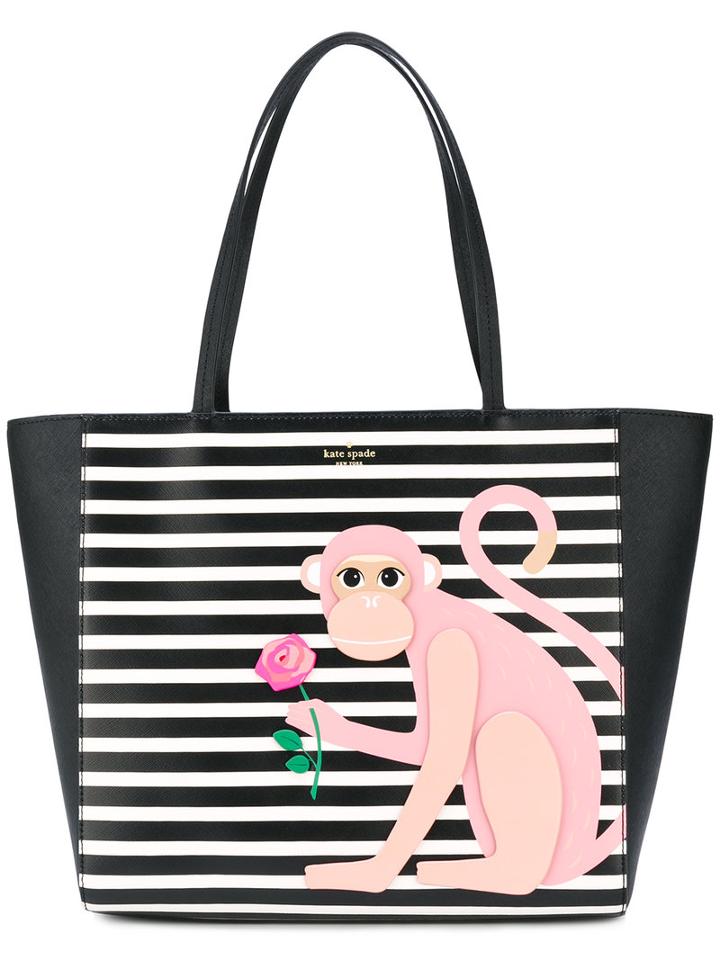 Kate Spade - Monkey Print Shoulder Bag - Women - Leather - One Size, Black, Leather
