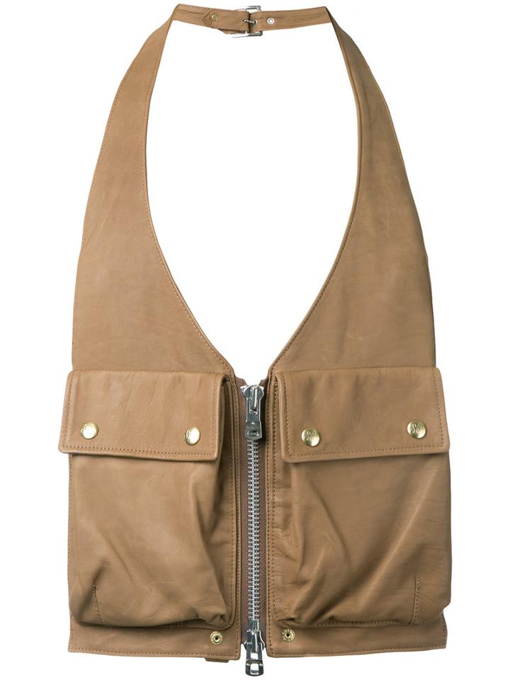 The Soloist Utility Pocket Gilet, Men's, Brown, Calf Leather