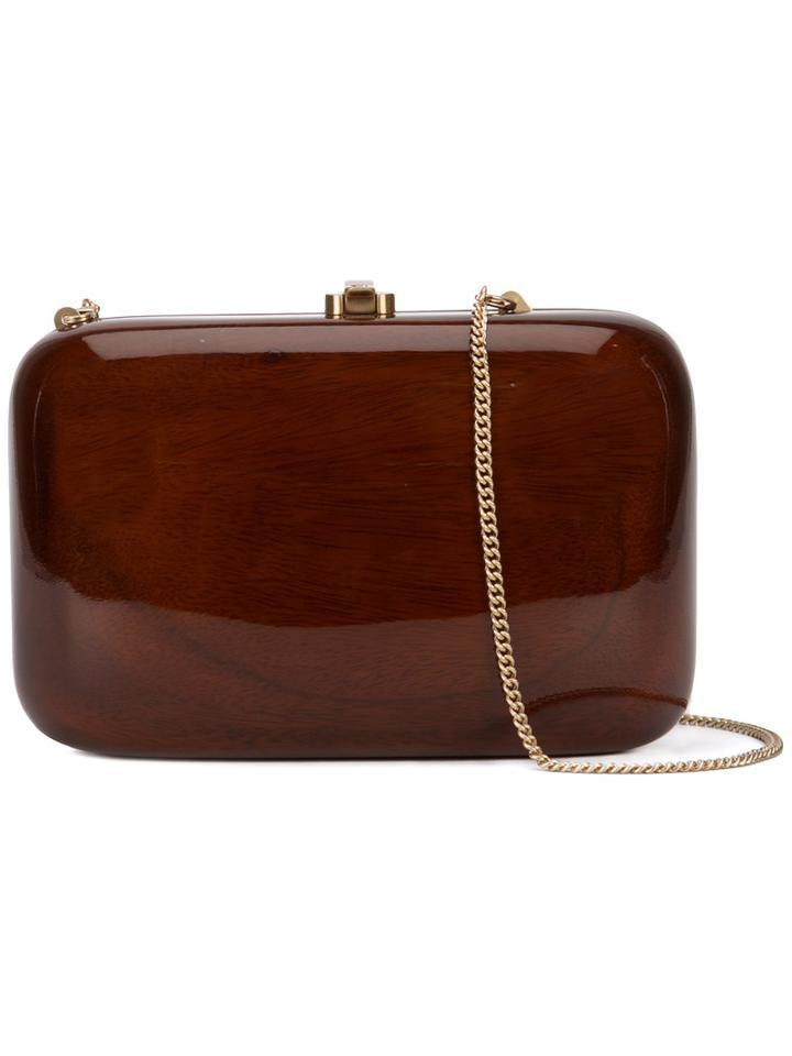 Rocio Clementine Clutch, Women's, Brown, Wood