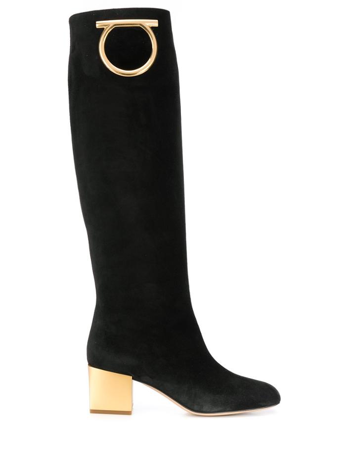 Salvatore Ferragamo Gancini Knee-high Boots - Black