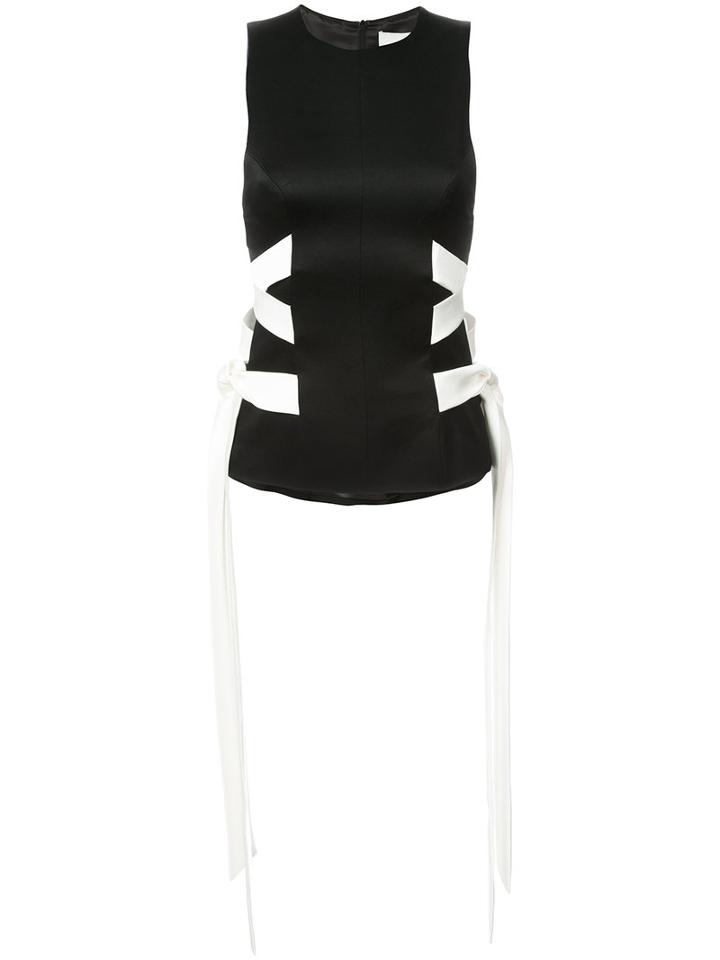 Galvan - Sleeveless Tank Top - Women - Polyester/triacetate - 40, Black, Polyester/triacetate