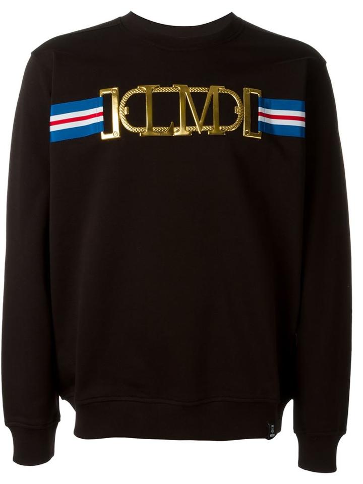 Love Moschino Logo Plaque Sweatshirt, Men's, Size: Xl, Black, Cotton/viscose/polyester