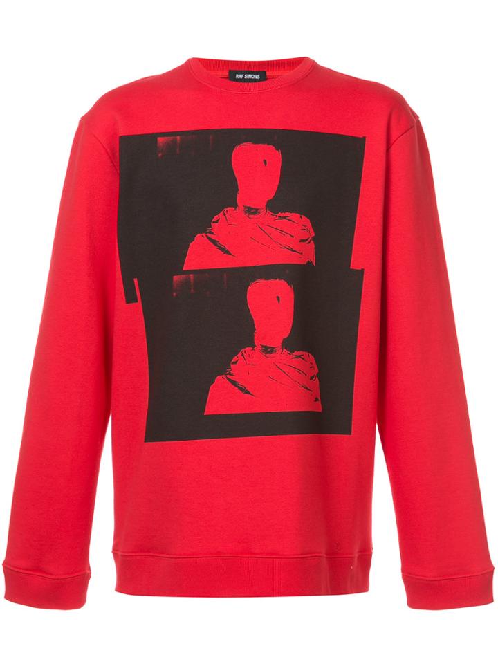 Raf Simons Long Sleeved Photographic Pullover - Red