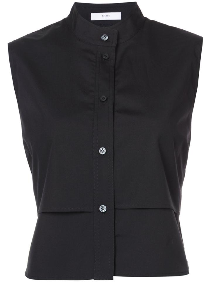 Tome Sleeveless Layered Shirt - Black
