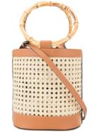 Waiwai Rio Basket Weave Bucket Tote - Brown