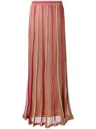 M Missoni - Ribbed Details Semi-sheer Skirt - Women - Polyamide/polyester/viscose/metallic Fibre - 42, Women's, Brown, Polyamide/polyester/viscose/metallic Fibre