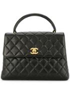 Chanel Pre-owned Top Handle Quilted Bag - Black