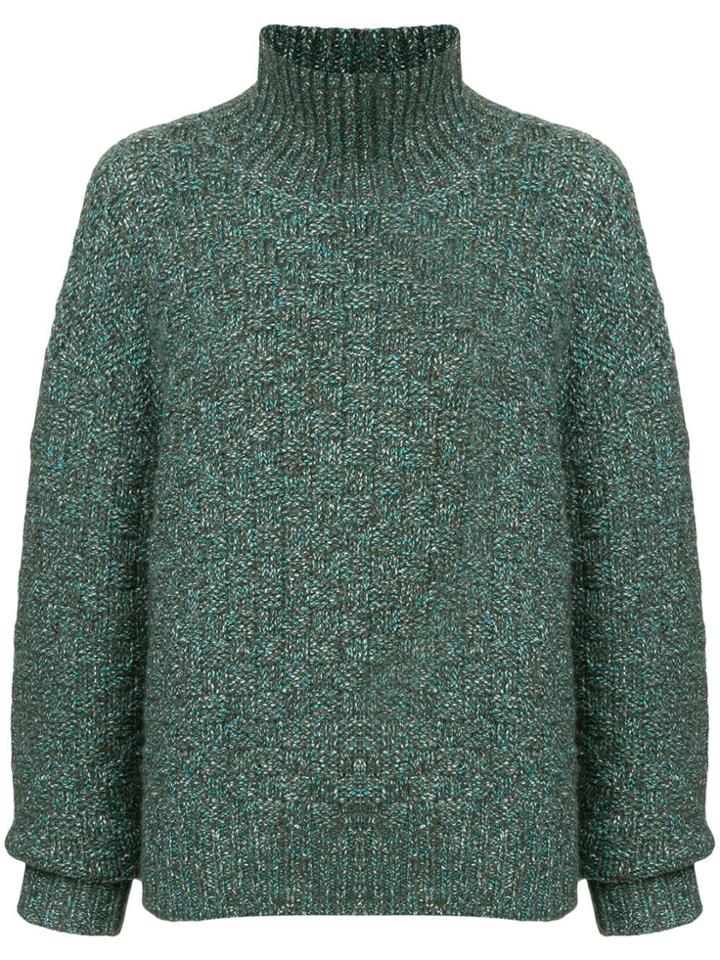 Des Prés Turtle-neck Knitted Sweater - Blue