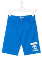 Moschino Kids Logo Print Shorts - Blue