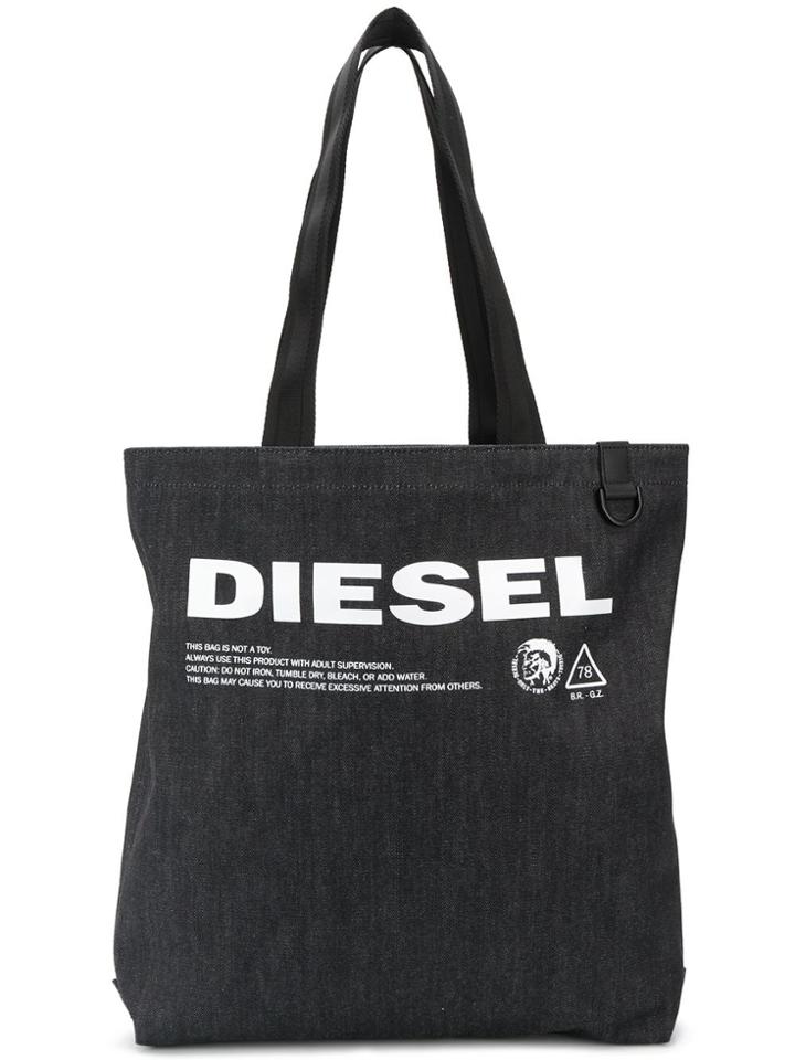 Diesel Denim Logo Tote Bag - Black