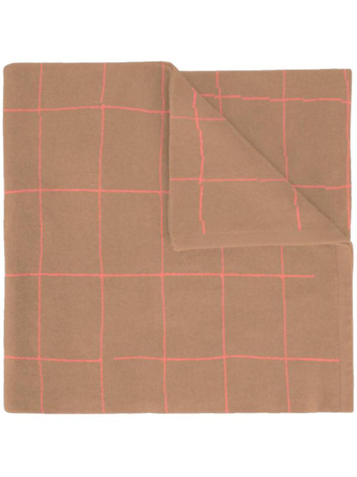 Umd - Cashmere 'grid' Knit Scarf - Women - Cashmere - One Size, Nude/neutrals, Cashmere
