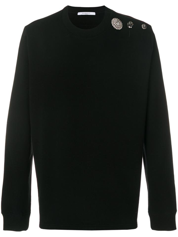Givenchy Jewel Button Embellished Sweatshirt - Black