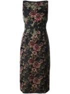 Antonio Marras Floral Jacquard Dress, Women's, Size: 44, Black, Polyester/viscose/spandex/elastane/spandex/elastane