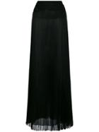 Roberto Cavalli Pleated Sheer Maxi Skirt - Black