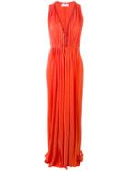 Elisabetta Franchi Sleeveless Chain Trim Gown - Orange