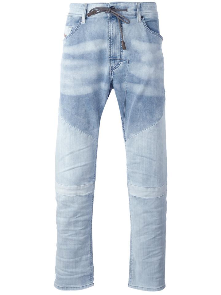 Diesel Drawstring Denim Jeans, Men's, Size: 30, Blue, Cotton/polyester/spandex/elastane
