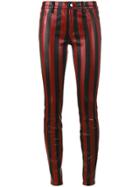 Beau Souci Striped Skinny Trousers - Red