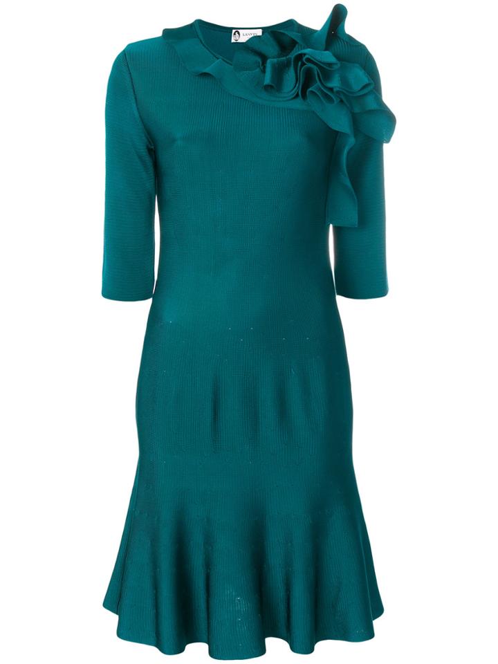 Lanvin Ruffle Trimmed Dress - Blue