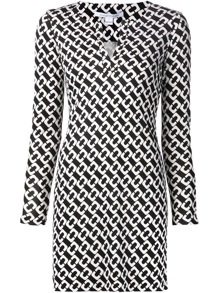 Diane Von Furstenberg Reina Dress, Women's, Size: 12, Black, Silk
