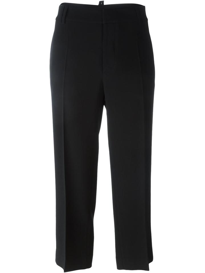 Dsquared2 Cropped Trousers, Women's, Size: 38, Black, Spandex/elastane/acetate/viscose