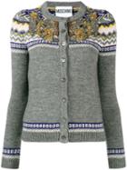 Moschino Embellished Knit Cardigan - Grey