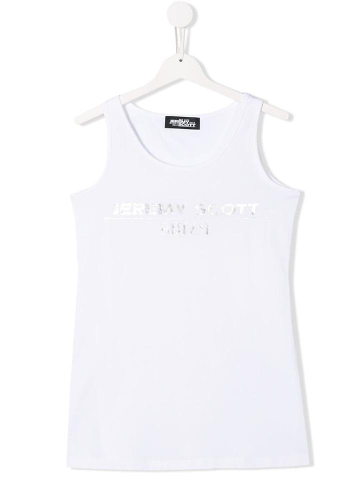 Jeremy Scott Junior Teen Logo Print Tank Top - White