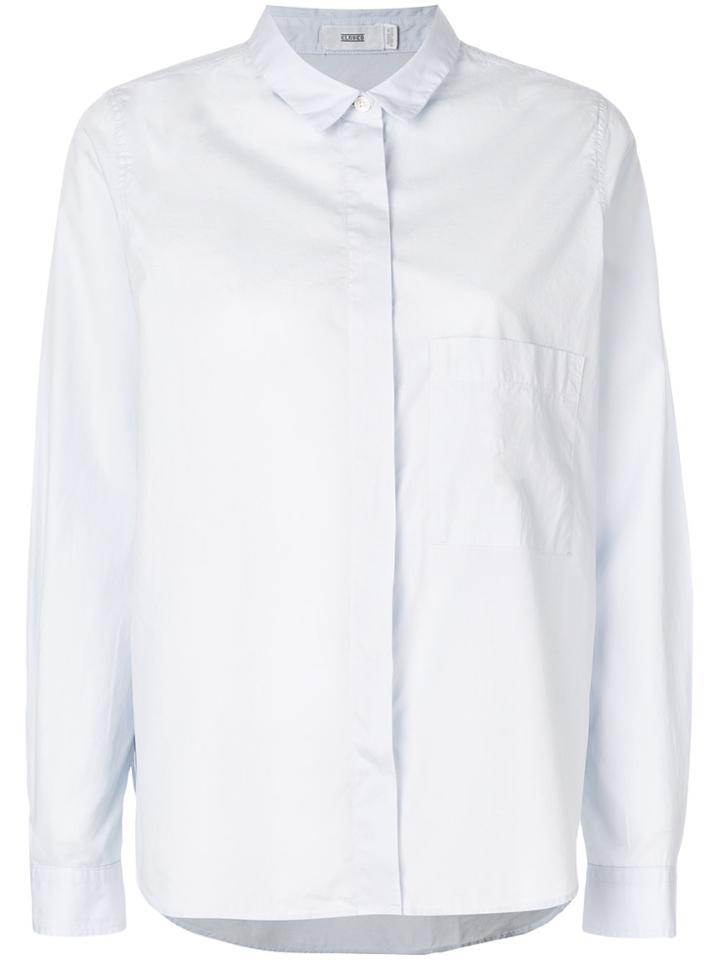 Closed Concealed Fastening Shirt - Blue