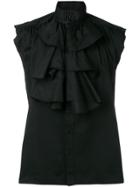 Martine Rose Sleeveless Ruffle Shirt - Black
