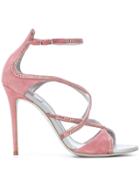 René Caovilla Crisscross Sandals - Pink & Purple