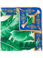 Dolce & Gabbana Tropical Print Scarf, Women's, Green, Silk