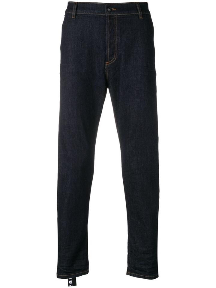 Versus Rear Logo Stripe Jeans - Blue