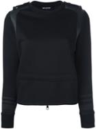 Neil Barrett Leather Details Sweatshirt, Women's, Size: Xs, Black, Viscose/polyurethane/polyester