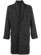 Eleventy Single Breasted Tweed Coat - Blue