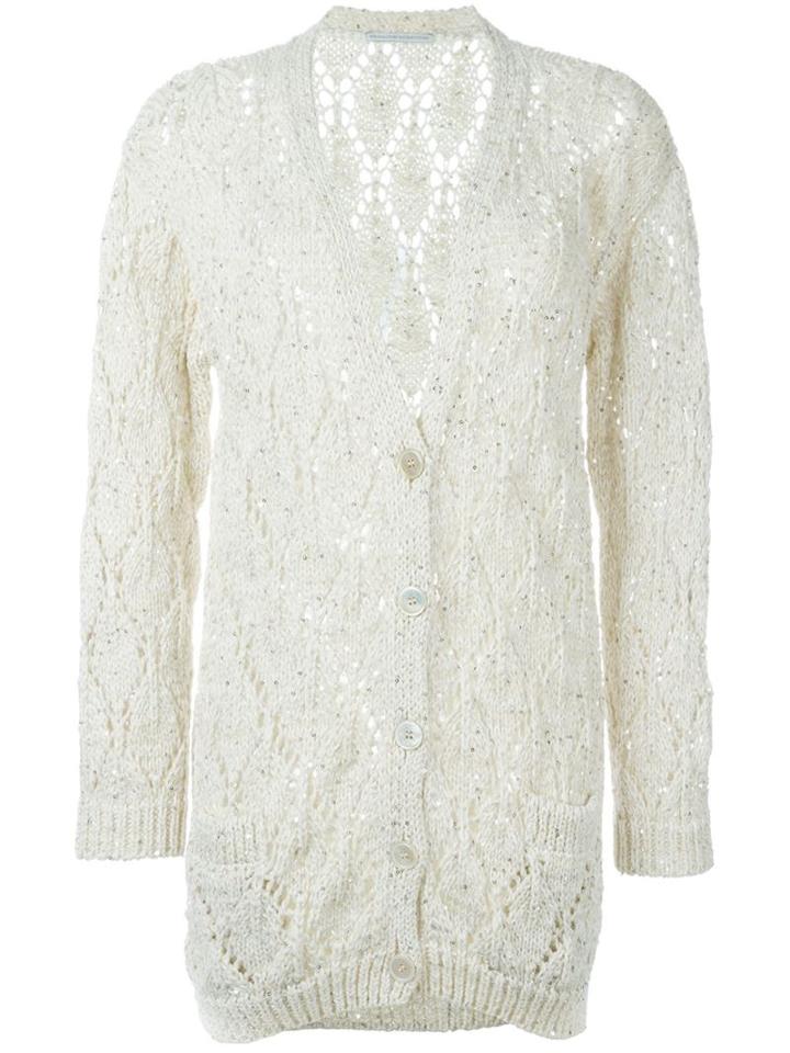 Ermanno Scervino Open Knit Buttoned Cardigan