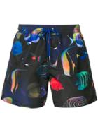 Paul Smith Fish Print Swimming Shorts - Black